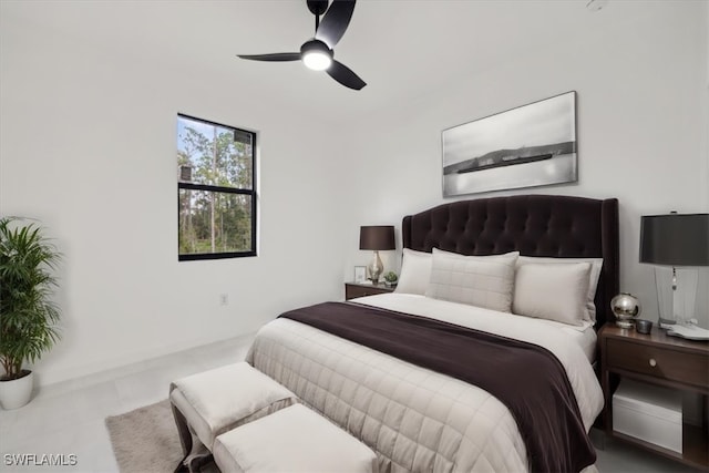 bedroom with ceiling fan