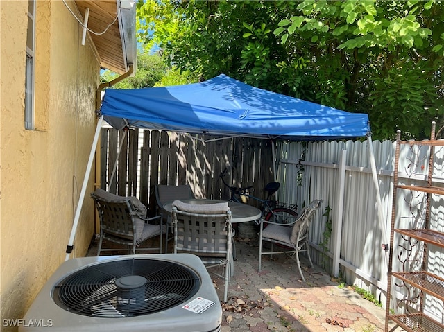 view of patio / terrace featuring central AC unit