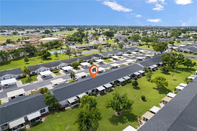 aerial view with a residential view