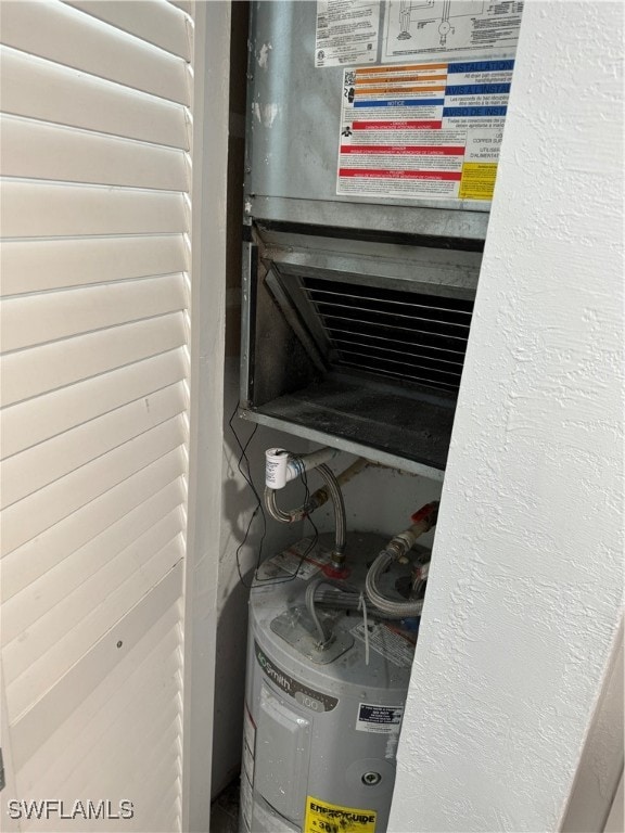 utility room with electric water heater