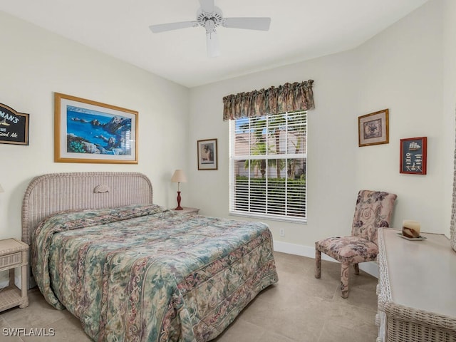 bedroom with ceiling fan