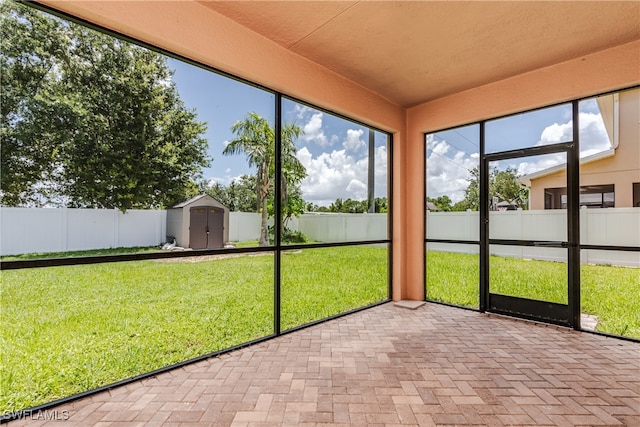 view of unfurnished sunroom