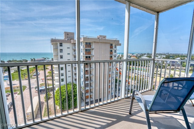 balcony with a water view