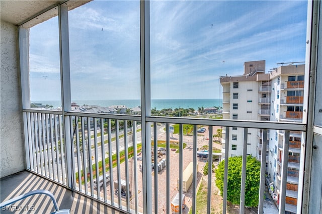 balcony with a water view