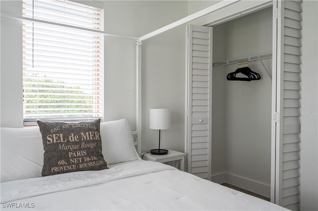 bedroom featuring a closet