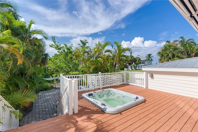 deck with hot tub deck surround