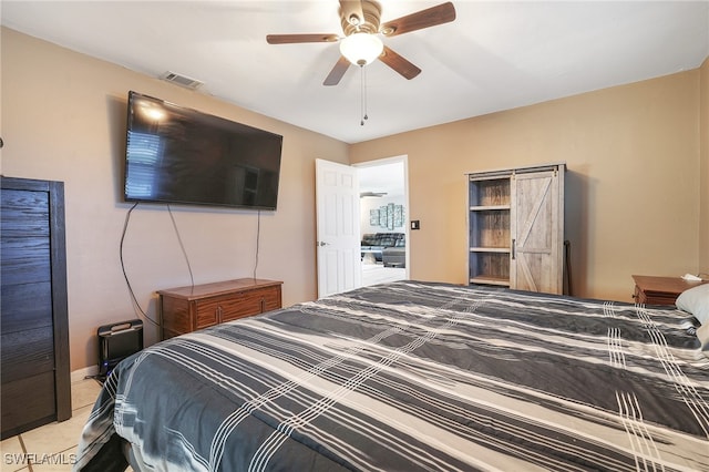 bedroom with ceiling fan