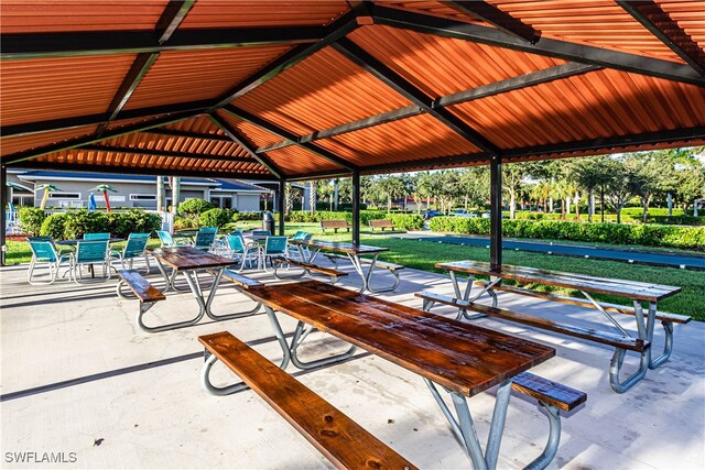 view of community with a gazebo