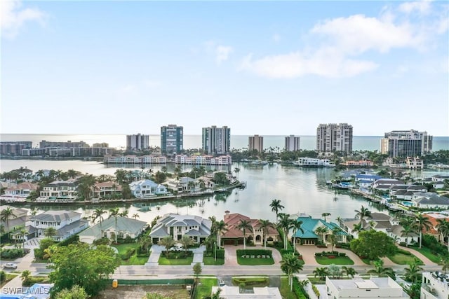 164 Colonade Cir Unit 1307, Naples, FL 34103 - drone / aerial view featuring a water view and a city view