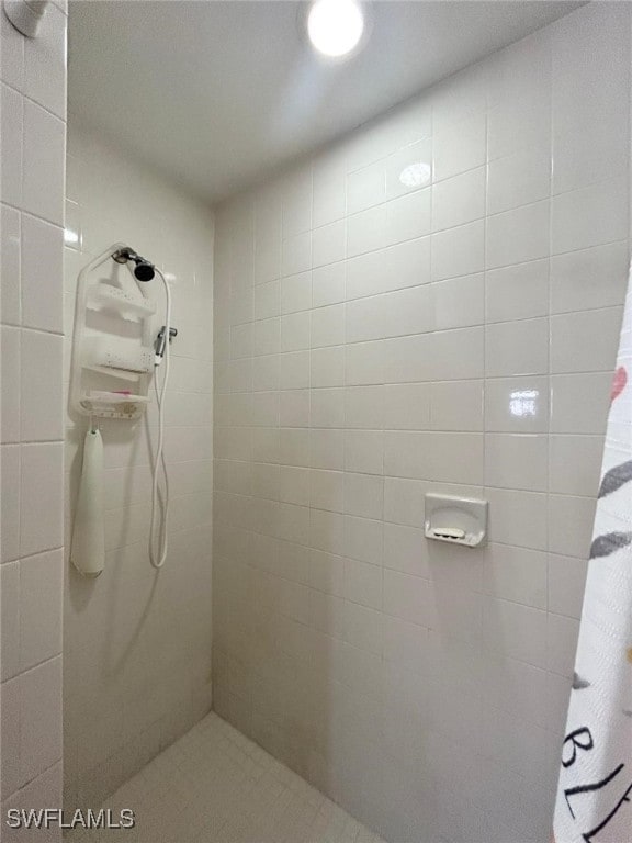 bathroom featuring a shower with curtain