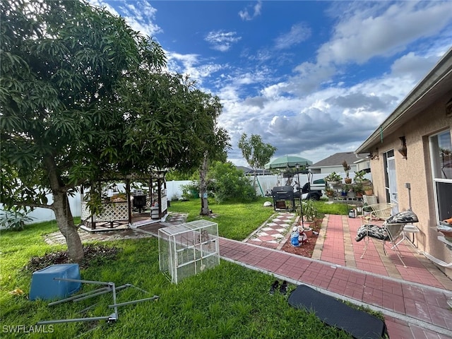 view of yard featuring a patio