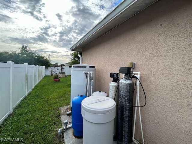 view of home's exterior featuring a lawn