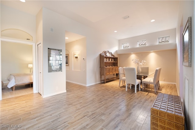 dining room featuring light hardwood / wood-style floors