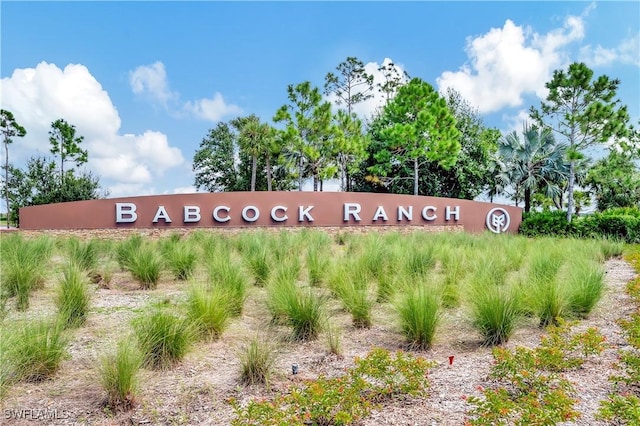 view of community sign