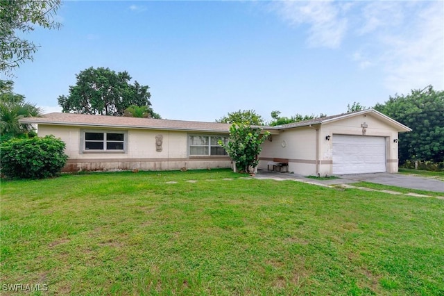 1208 Barnsdale St, Lehigh Acres, FL 33936 - ranch-style house with an attached garage, concrete driveway, and a front lawn