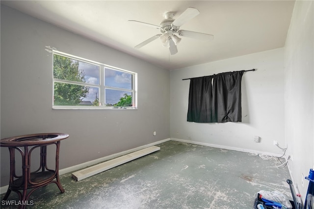 empty room featuring ceiling fan