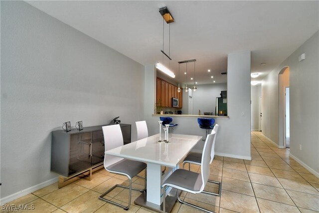 view of tiled dining area