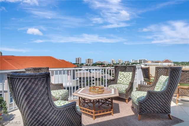 view of patio / terrace with a balcony