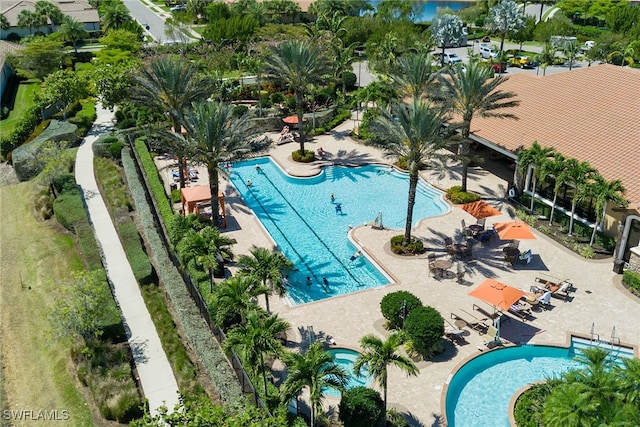 view of pool with a patio area