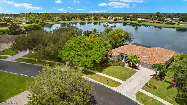 2249 Valencia Lakes Cir, Naples, FL 34120 - view from above of property featuring a nearby body of water
