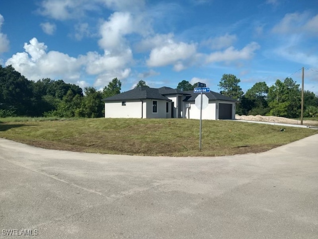 view of front of home with a front yard