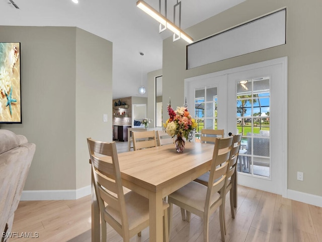 dining area featuring light hardwood / wood-style floors