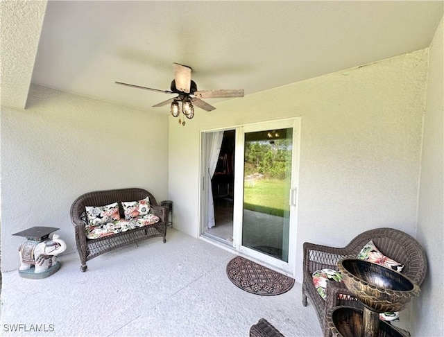 3214 68th St W, Lehigh Acres, FL 33971 - view of patio / terrace with ceiling fan