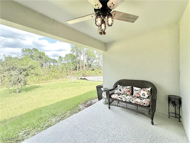 3214 68th St W, Lehigh Acres, FL 33971 - view of patio / terrace with a ceiling fan