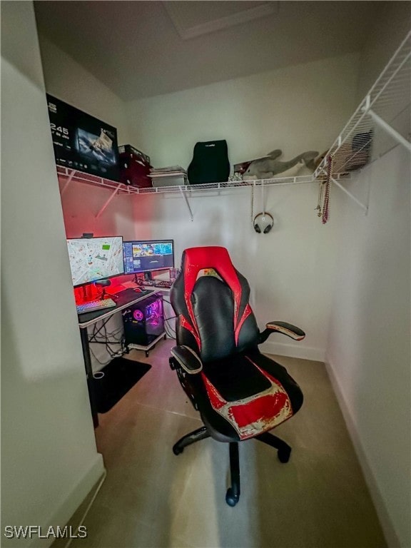 spacious closet with carpet