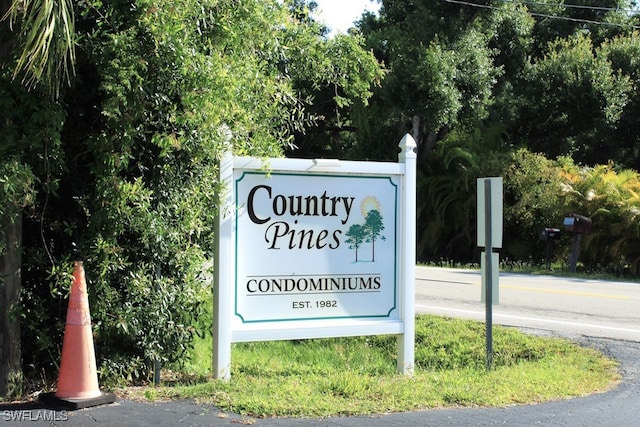 view of community sign