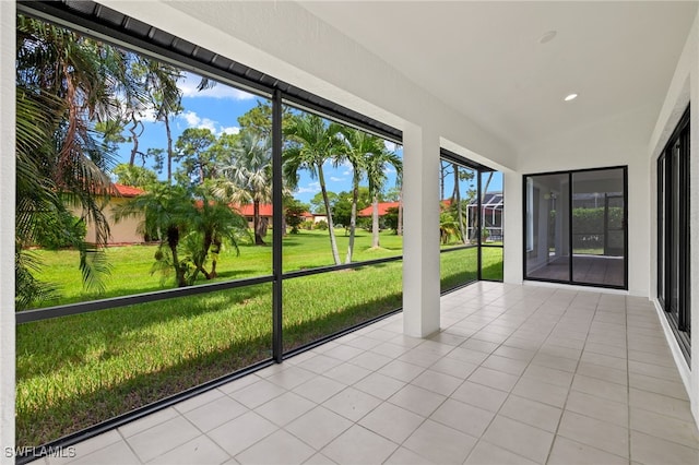 view of unfurnished sunroom