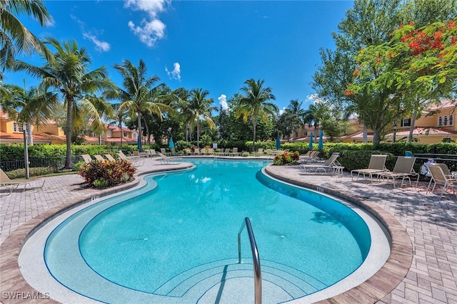 view of pool with a patio