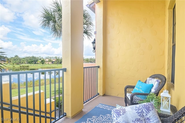 balcony with a water view