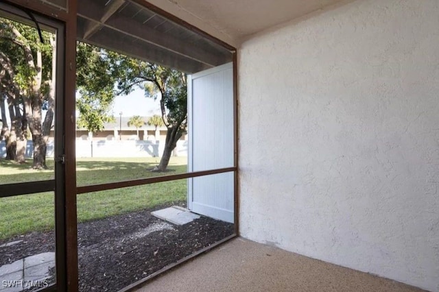 view of unfurnished sunroom