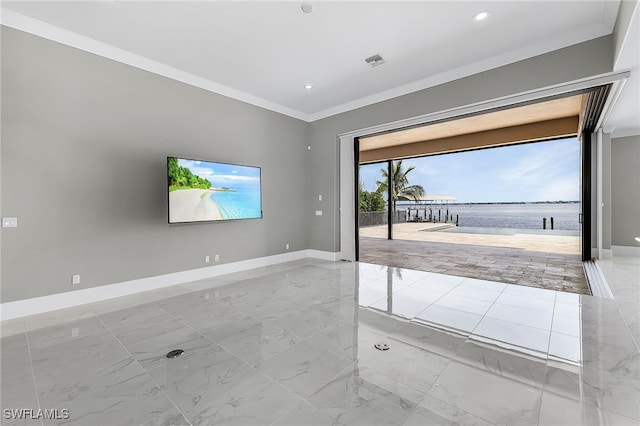 interior space featuring ornamental molding