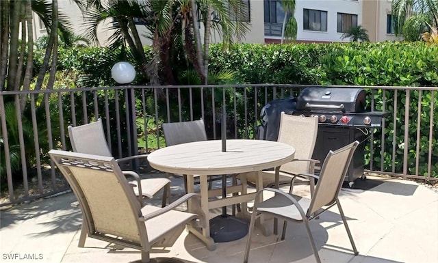 view of patio featuring area for grilling