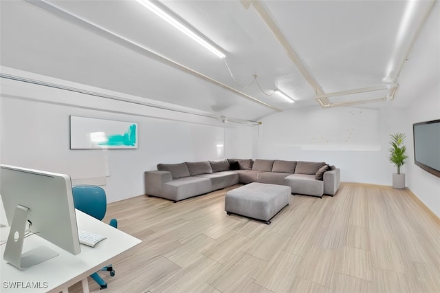 living room featuring light hardwood / wood-style flooring