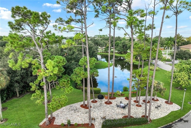 view of yard featuring a water view