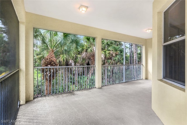 view of unfurnished sunroom