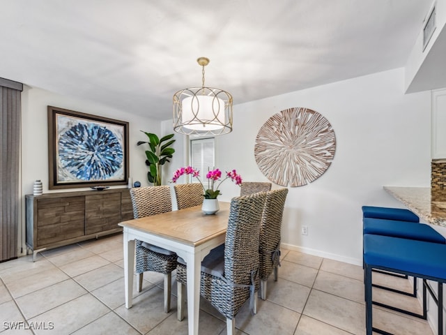 view of tiled dining area