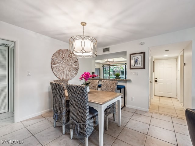 view of tiled dining room