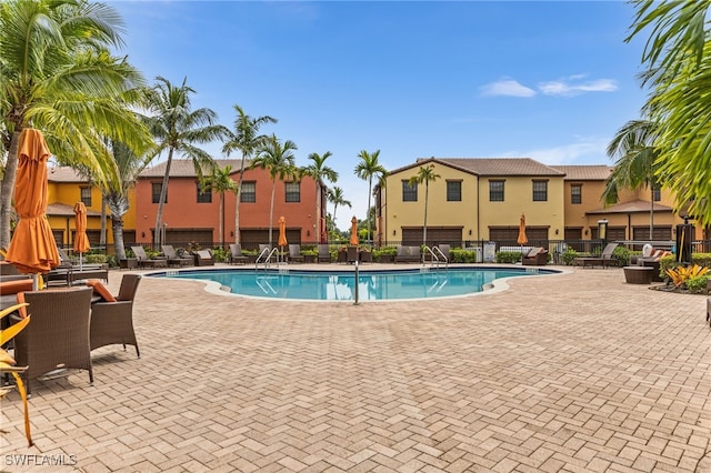 view of pool with a patio