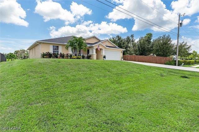 view of front of house with a front yard