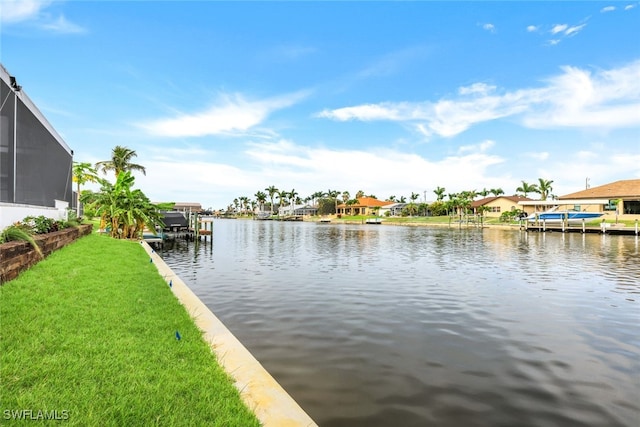 view of water feature featuring a boat dock