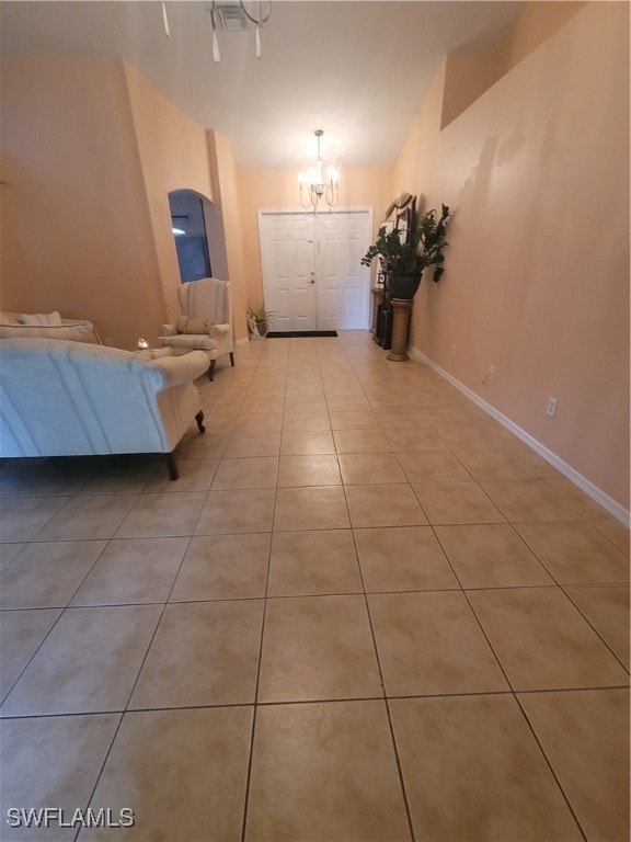 view of tiled foyer