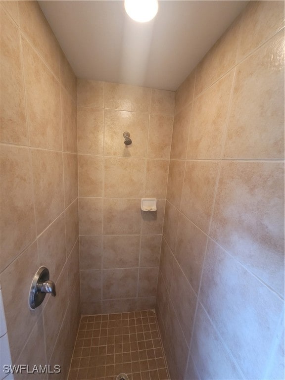 room details featuring a tile shower