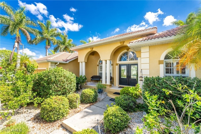 view of front of property with french doors