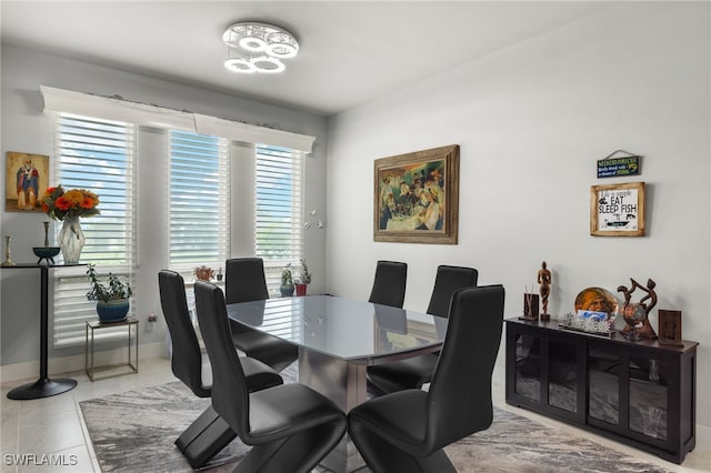 view of tiled dining space