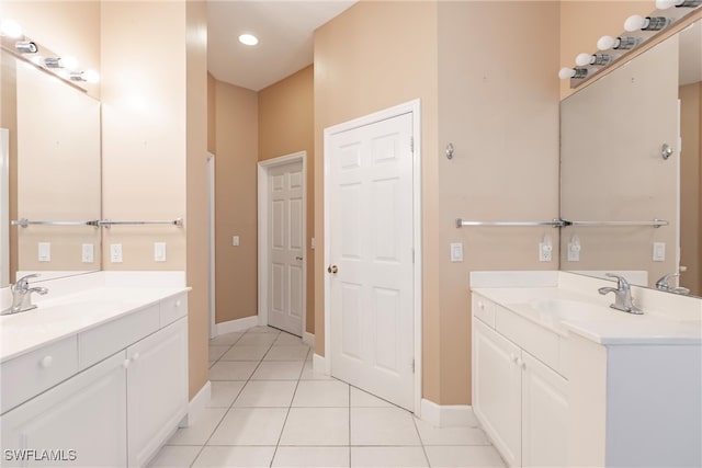 bathroom featuring vanity and tile patterned flooring