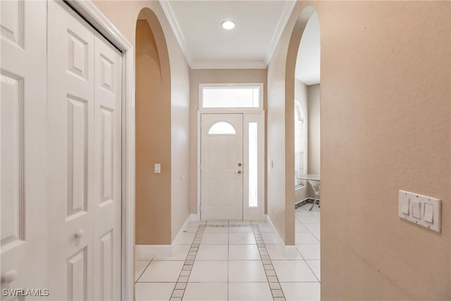 entryway with ornamental molding